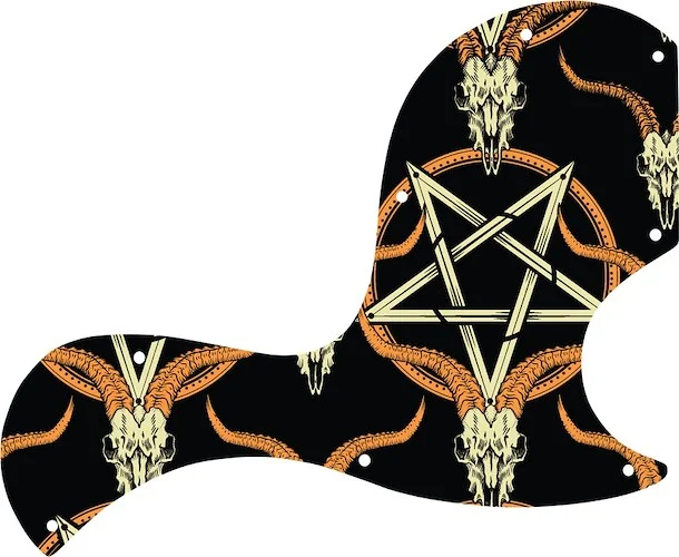 WD Custom Pickguard For Gibson SG Junior #GOC01 Occult Goat Skull & Pentagram Graphic