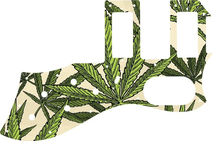 WD Custom Pickguard For Guild 2016 S-200 T-Bird Reissue #GC02 Cannabis Leaf Graphic