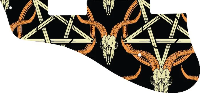WD Custom Pickguard For Left Hand Epiphone 2011-2012 Limited Editon 50th Anniversary Casino #GOC01 Occult Goat Skull & Pentagram Graphic