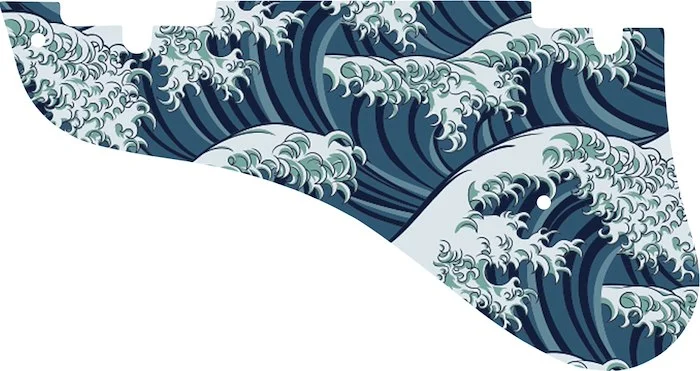 WD Custom Pickguard For Left Hand Epiphone Emperor Swingster #GT02 Japanese Wave Tattoo Graphic