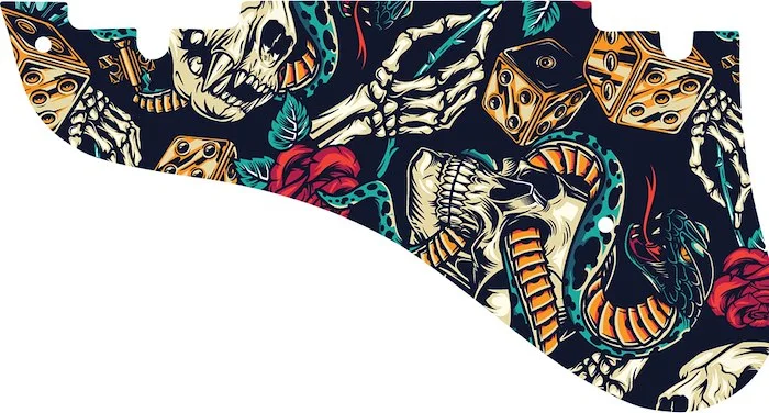 WD Custom Pickguard For Left Hand Epiphone Emperor Swingster #GT03 Vintage Flash Tattoo Graphic