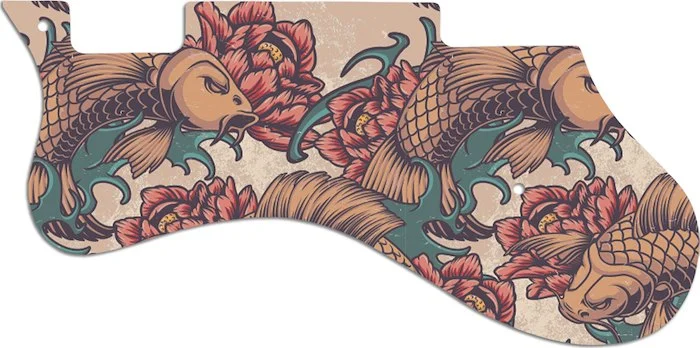 WD Custom Pickguard For Left Hand Epiphone Riviera #GT01 Koi Tattoo Graphic