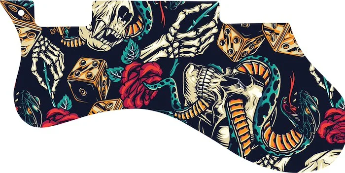 WD Custom Pickguard For Left Hand Epiphone Riviera #GT03 Vintage Flash Tattoo Graphic