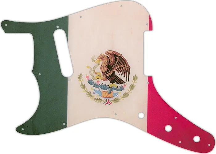 WD Custom Pickguard For Left Hand Fender 1957-1976 Musicmaster #G12 Mexican Flag Graphic