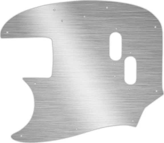 WD Custom Pickguard For Left Hand Fender 1966-1983 USA Mustang Bass #13 Simulated Brushed Silver/Black PVC