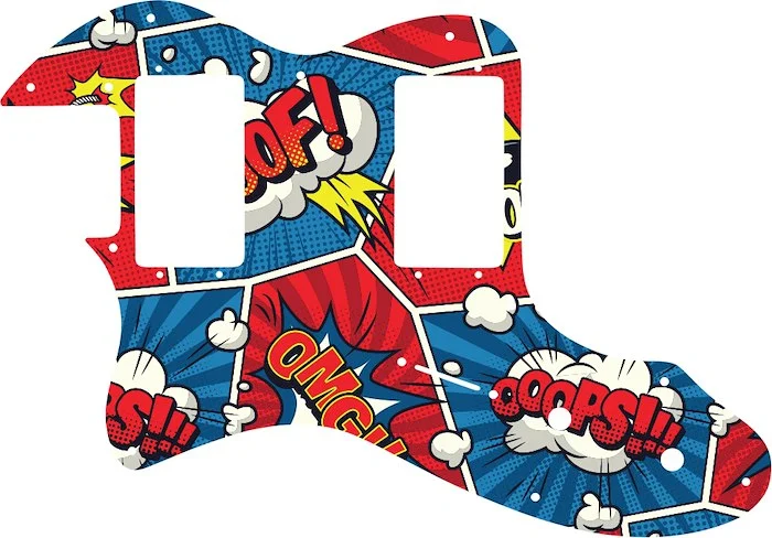 WD Custom Pickguard For Left Hand Fender 1972-1978 Vintage Telecaster Thinline With Humbuckers #GCM01 Comic Book Graphic