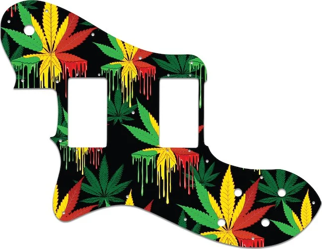 WD Custom Pickguard For Left Hand Fender 1972-1982 Vintage Telecaster Deluxe #GC01 Rasta Cannabis Drip Graphic