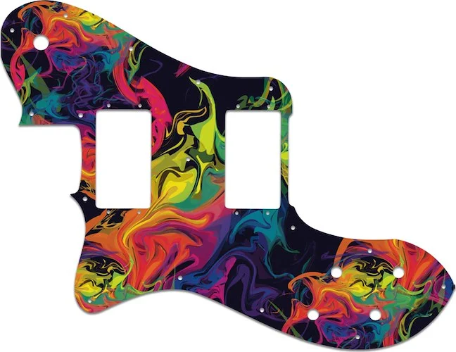WD Custom Pickguard For Left Hand Fender 1972-1982 Vintage Telecaster Deluxe #GP01 Rainbow Paint Swirl Graphic