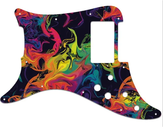 WD Custom Pickguard For Left Hand Fender 1979-1982 Lead I #GP01 Rainbow Paint Swirl Graphic