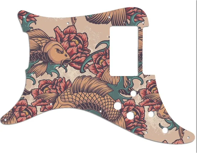 WD Custom Pickguard For Left Hand Fender 1979-1982 Lead I #GT01 Koi Tattoo Graphic