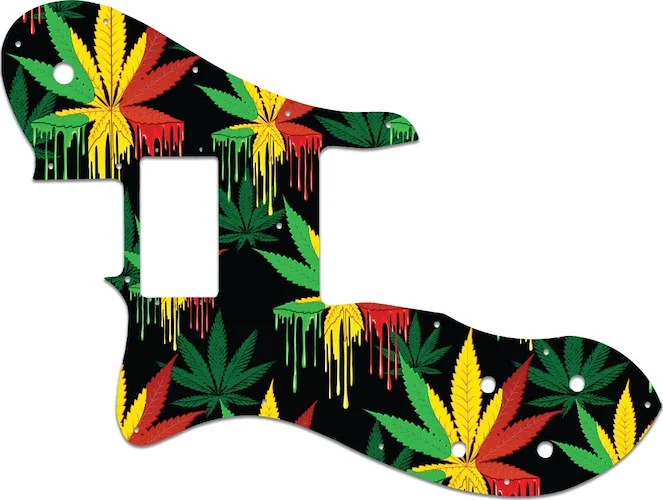 WD Custom Pickguard For Left Hand Fender 1999-Present Made In Mexico Or 2012-2013 American Vintage '72 Telecaster Custom #GC01 Rasta Cannabis Drip Graphic