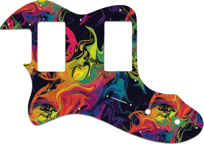 WD Custom Pickguard For Left Hand Fender 1999-Present Made In Mexico Or 2012-2013 American Vintage '72 Telecaster Thinline #GP01 Rainbow Paint Swirl Graphic