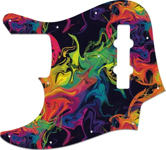 WD Custom Pickguard For Left Hand Fender 2010-2012 Made In Japan Geddy Lee Limited Edition Jazz Bass #GP01 Rainbow Paint Swirl Graphic