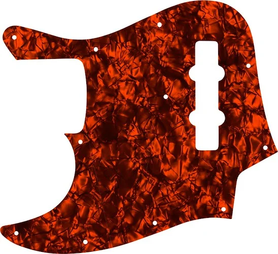 WD Custom Pickguard For Left Hand Fender 2013-Present Made In Mexico Geddy Lee Jazz Bass #28OP Orange Pearl/Black/White/Black