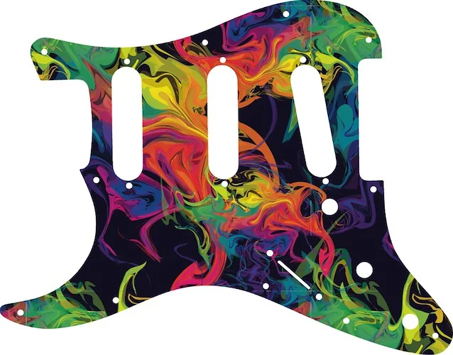 WD Custom Pickguard For Left Hand Fender 2017-2019 American Professional Stratocaster #GP01 Rainbow Paint Swirl Graphic