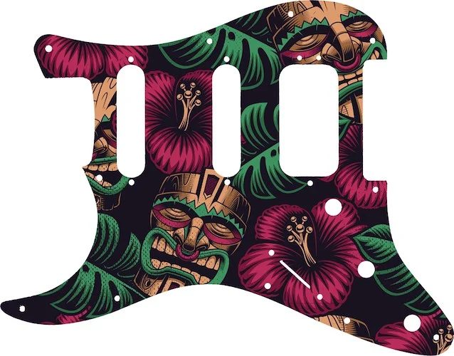 WD Custom Pickguard For Left Hand Fender 2019 American Ultra Stratocaster HSS #GAL01 Aloha Tiki Graphic