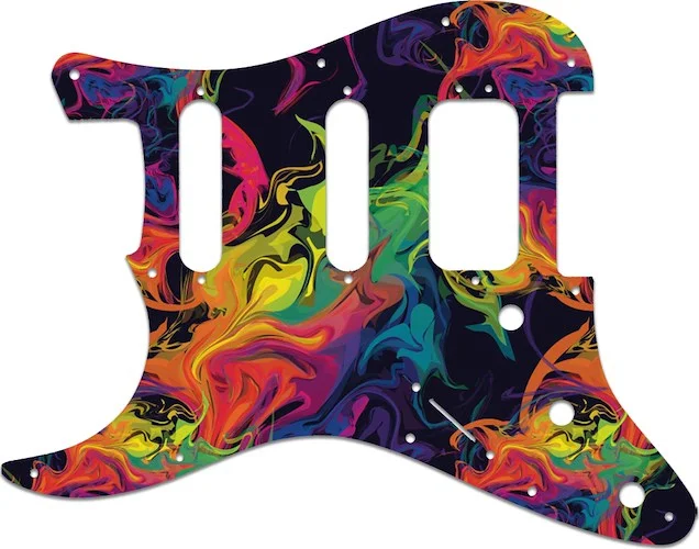 WD Custom Pickguard For Left Hand Fender 2019 American Ultra Stratocaster HSS #GP01 Rainbow Paint Swirl Graphic