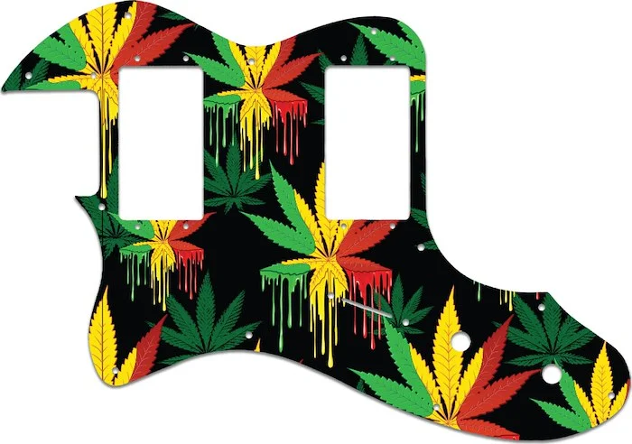 WD Custom Pickguard For Left Hand Fender 2019 Made In Mexico Vintera 70's Telecaster Thinline #GC01 Rasta Cannabis Drip Graphic