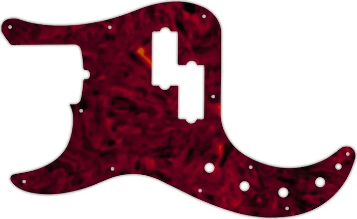 WD Custom Pickguard For Left Hand Fender 2019 American Ultra Precision Bass #05T Tortoise Shell Solid (Semi-Tr