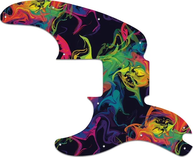 WD Custom Pickguard For Left Hand Fender Telecaster Bass #GP01 Rainbow Paint Swirl Graphic