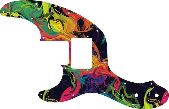 WD Custom Pickguard For Left Hand Fender Telecaster Bass With Humbucker #GP01 Rainbow Paint Swirl Graphic