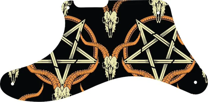 WD Custom Pickguard For Left Hand Fender Cabronita Telecaster #GOC01 Occult Goat Skull & Pentagram Graphic