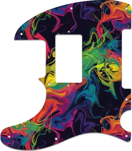 WD Custom Pickguard For Left Hand Fender Telecaster With Humbucker #GP01 Rainbow Paint Swirl Graphic