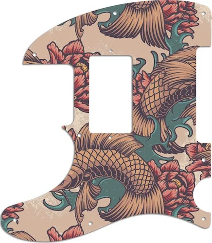 WD Custom Pickguard For Left Hand Fender Telecaster With Humbucker #GT01 Koi Tattoo Graphic