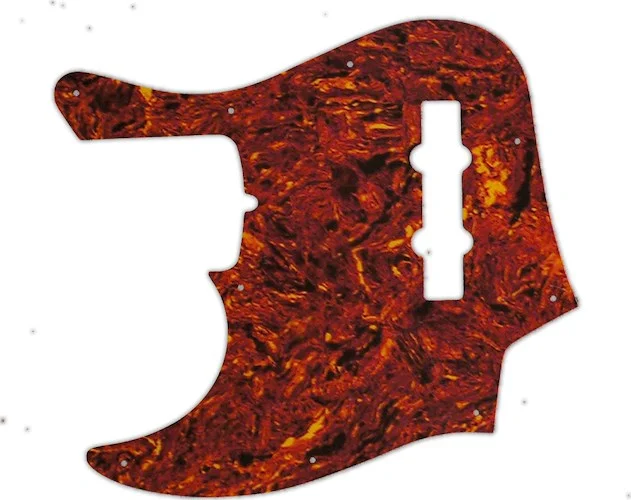 WD Custom Pickguard For Left Hand Fender American Deluxe 21 Fret Jazz Bass#05P Tortoise Shell/Parchment