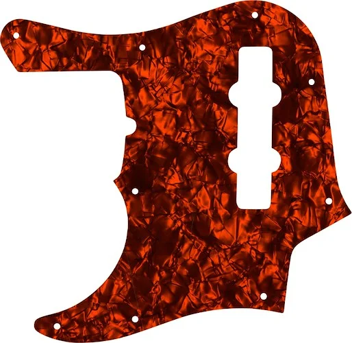 WD Custom Pickguard For Left Hand Fender American Deluxe 1998-Present 22 Fret Jazz Bass #28OP Orange Pearl/Black/White/Black
