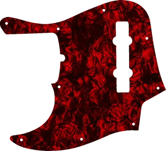 WD Custom Pickguard For Left Hand Fender American Deluxe 21 Fret 5 String Jazz Bass #28DRP Dark Red Pearl/Black/White/Black