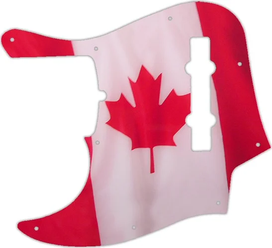 WD Custom Pickguard For Left Hand Fender American Deluxe 21 Fret 5 String Jazz Bass #G11 Canadian Flag Graphic
