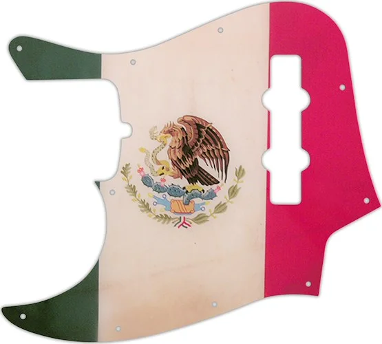 WD Custom Pickguard For Left Hand Fender American Standard Jazz Bass #G12 Mexican Flag Graphic