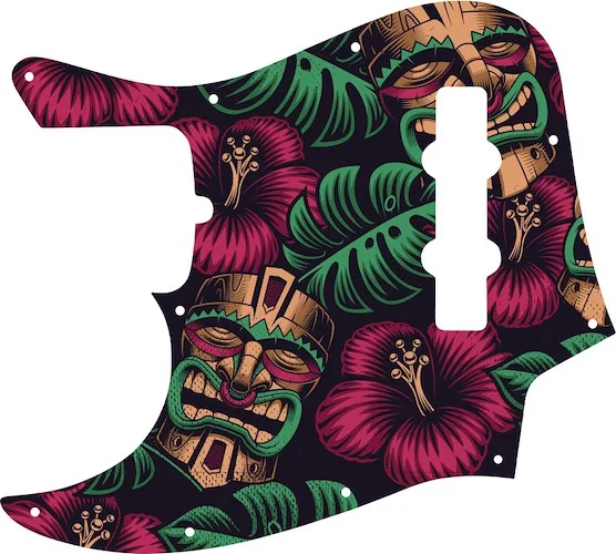 WD Custom Pickguard For Left Hand Fender American Standard Jazz Bass #GAL01 Aloha Tiki Graphic