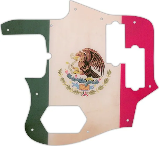 WD Custom Pickguard For Left Hand Fender American Standard Jaguar Bass #G12 Mexican Flag Graphic