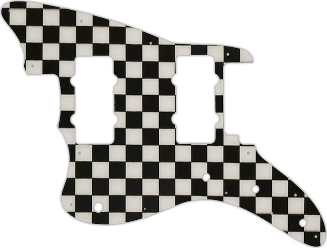 WD Custom Pickguard For Left Hand Fender American Performer Jazzmaster #CK01 Checkerboard Graphic