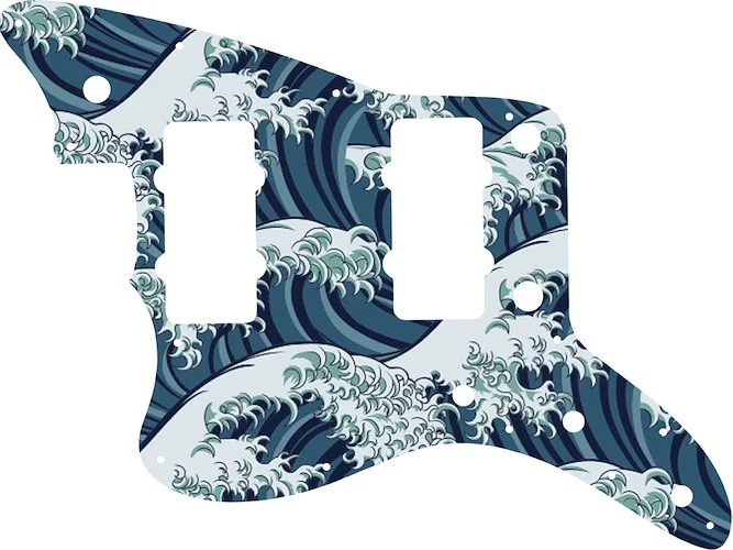 WD Custom Pickguard For Left Hand Fender American Performer Jazzmaster #GT02 Japanese Wave Tattoo Graphic