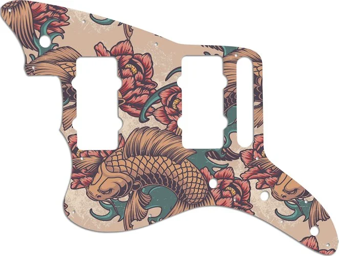 WD Custom Pickguard For Left Hand Fender American Special Jazzmaster #GT01 Koi Tattoo Graphic