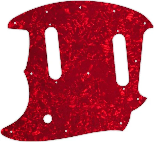 WD Custom Pickguard For Left Hand Fender American Performer Mustang #28R Red Pearl/White/Black/White