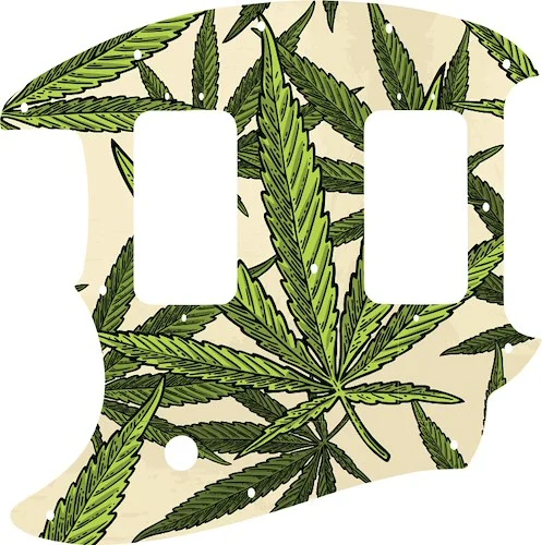 WD Custom Pickguard For Left Hand Fender American Special Mustang #GC02 Cannabis Leaf Graphic
