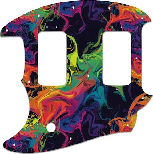 WD Custom Pickguard For Left Hand Fender American Special Mustang #GP01 Rainbow Paint Swirl Graphic