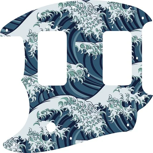 WD Custom Pickguard For Left Hand Fender American Special Mustang #GT02 Japanese Wave Tattoo Graphic