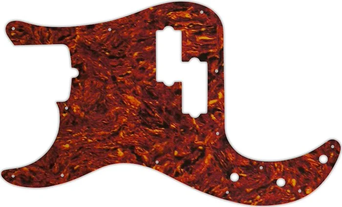 WD Custom Pickguard For Left Hand Fender American Standard Precision Bass #05W Tortoise Shell/White