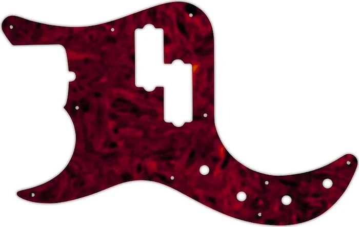 WD Custom Pickguard For Left Hand Fender American Deluxe 22 Fret Precision Bass #05T Tortoise Shell Solid (Sem