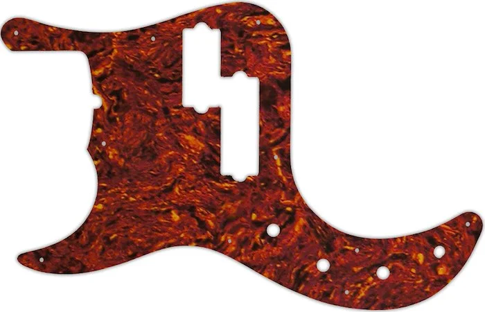 WD Custom Pickguard For Left Hand Fender American Deluxe 5 String Precision Bass #05W Tortoise Shell/White