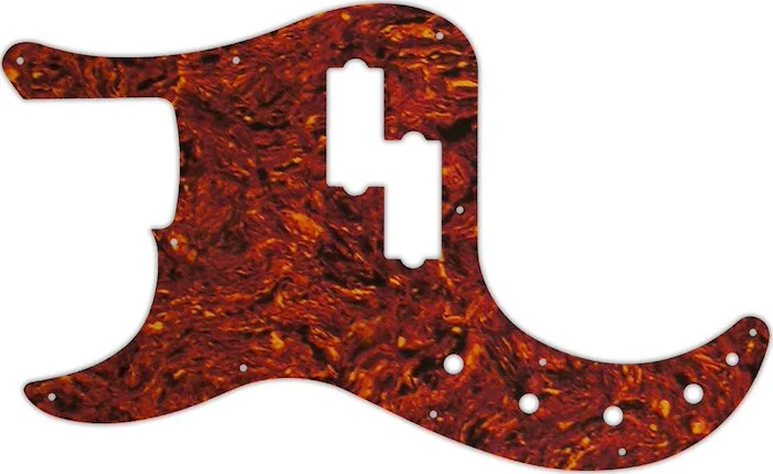 WD Custom Pickguard For Left Hand Fender American Elite Precision Bass #05W Tortoise Shell/White