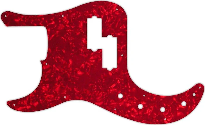 WD Custom Pickguard For Left Hand Fender American Elite Precision Bass #28R Red Pearl/White/Black/White