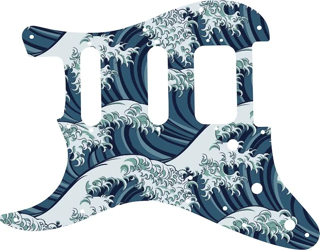 WD Custom Pickguard For Left Hand Fender American Deluxe Stratocaster #GT02 Japanese Wave Tattoo Graphic