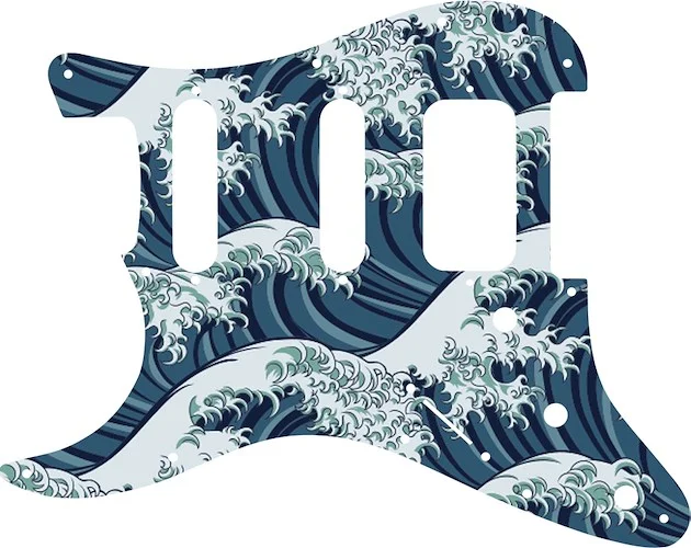 WD Custom Pickguard For Left Hand Fender American Deluxe or Lone Star Stratocaster #GT02 Japanese Wave Tattoo Graphic