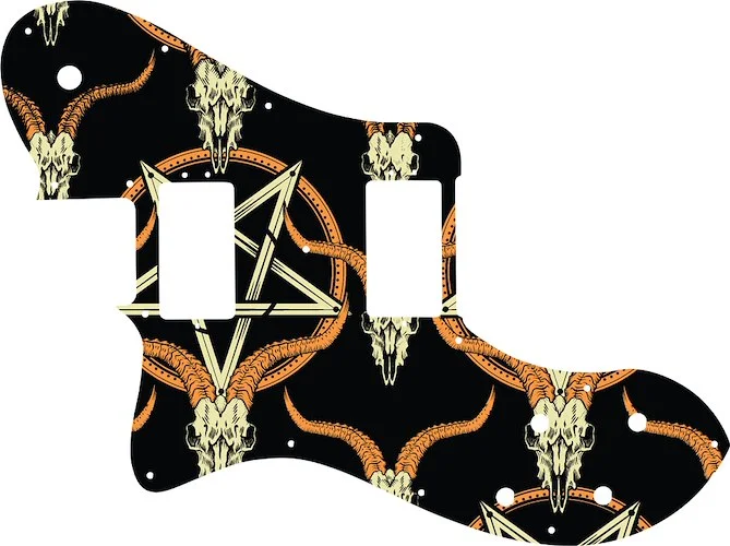 WD Custom Pickguard For Left Hand Fender American Professional Deluxe Shawbucker Telecaster #GOC01 Occult Goat Skull & Pentagram Graphic